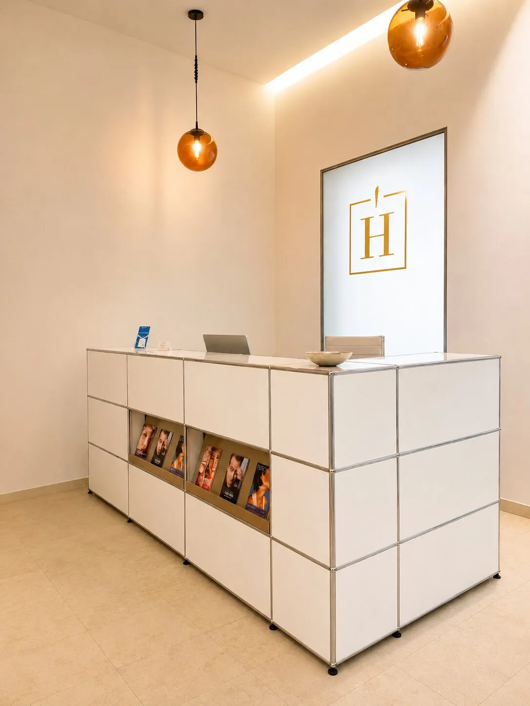 Зона ресепшена ординации в Haut & Laser Zentrum Wien